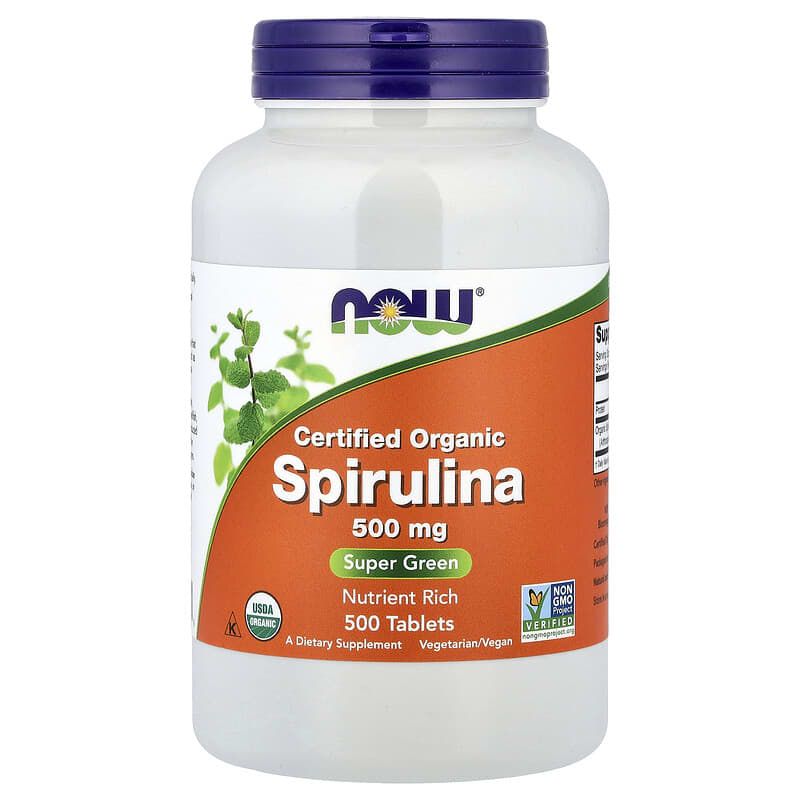 Spirulina 500 mg, BIO (500 tabliet) - NOW® Foods