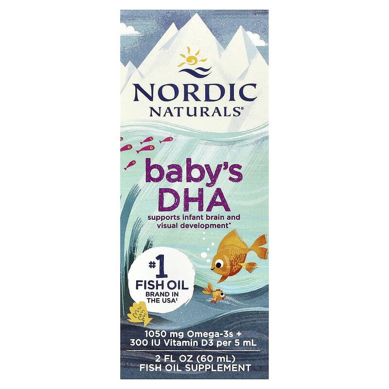 Nordic Naturals Baby's DHA, Omega 3 + Vitamín D3, neochutené, 60 ml
