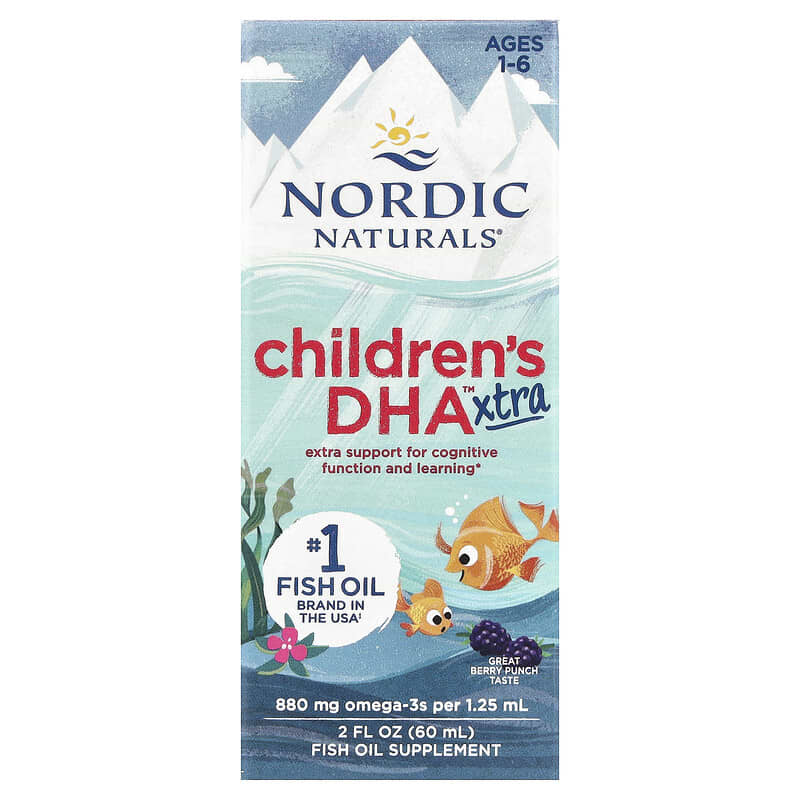 Nordic Naturals Children's DHA Xtra, Omega 3 pre deti 880 mg (60 ml) - Berry Punch
